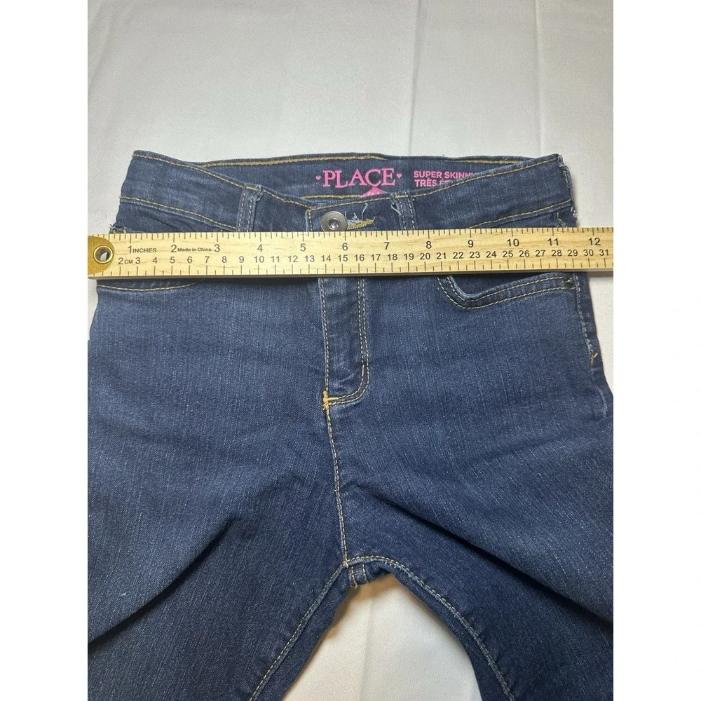 The Children's Place Girls Super Skinny Jeans Size 12 Dark Wash Denim Adjustable